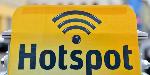 Auf einem Schild steht „Hotspot“ Auf einem Schild steht „Hotspot“
