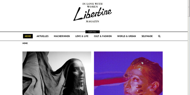 Screenshot der Homepage von Libertine Screenshot der Homepage von Libertine