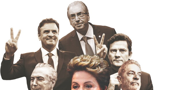 Montage brasilianischer PolitikerInnen Montage brasilianischer PolitikerInnen