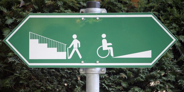 Hinweisschild für Rollstuhlfahrer Hinweisschild für Rollstuhlfahrer