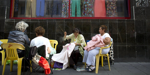 Nähende Frauen in Mexiko Stadt