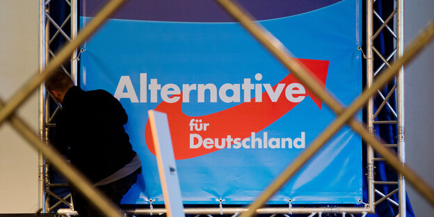 Ein Banner der Alternative für Deutschland Ein Banner der Alternative für Deutschland