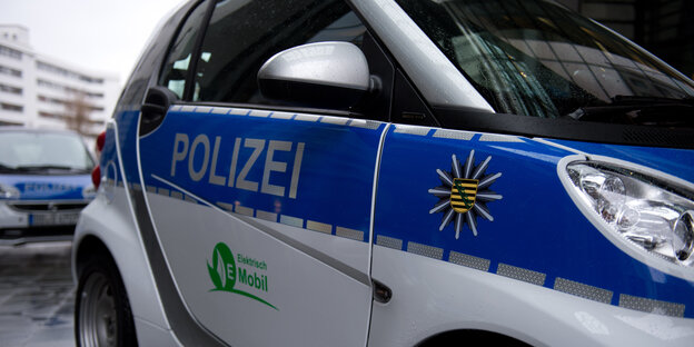 Ein Fahrzeug der sächsischen Polizei Ein Fahrzeug der sächsischen Polizei