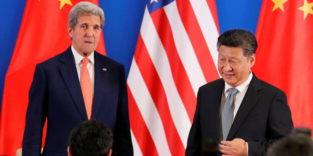 US-Außenminister John Kerry und Chinas Präsident Xi Jinping US-Außenminister John Kerry und Chinas Präsident Xi Jinping