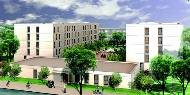 Architektenentwurf Mobulare Flüchtlingsunterkunft Architektenentwurf Mobulare Flüchtlingsunterkunft
