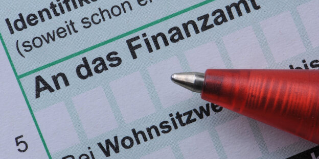 Formular des Finanzamtes Formular des Finanzamtes