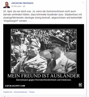 Ein Meme mit Hitler und Mussolini Ein Meme mit Hitler und Mussolini