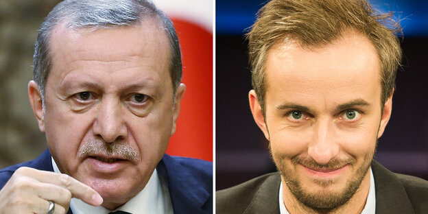 Doppelporträt Erdogan und Böhmermann Doppelporträt Erdogan und Böhmermann