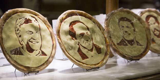 Pizzen mit Gesichtern Pizzen mit Gesichtern