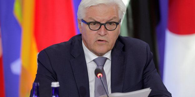 Frank-Walter Steinmeier bei einer Rede in Washington