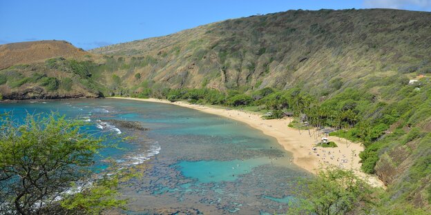 Ein Strand auf der Insel Oahu, Hawaii Ein Strand auf der Insel Oahu, Hawaii