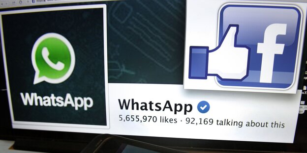 Die Facebook-Seite von Whatsapp Die Facebook-Seite von Whatsapp