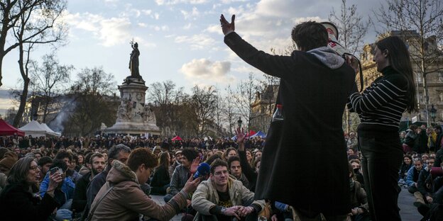 Demonstration auf dem Platz der Republik in Paris Demonstration auf dem Platz der Republik in Paris