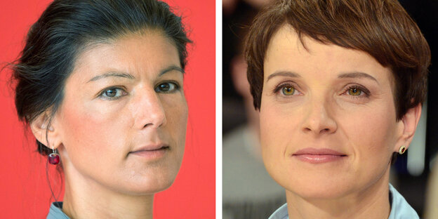 Sahra Wagenknecht und Frauke Petry im Porträt Sahra Wagenknecht und Frauke Petry im Porträt