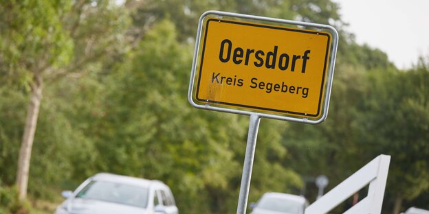 Das Ortsschild von Oersdorf im Kreis Segeberg