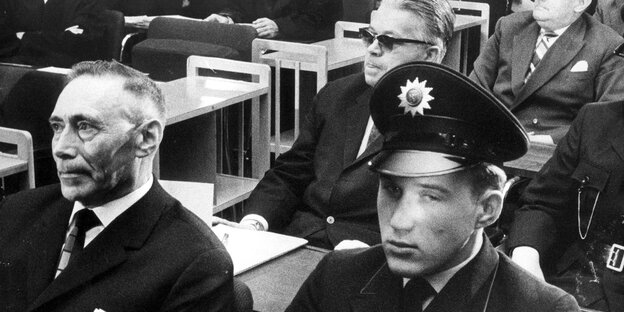 Die drei Hauptangeklagten im Auschwitz-Prozess: Wilhelm Boger, Victor Capesius und Oswald Kaduk Die drei Hauptangeklagten im Auschwitz-Prozess: Wilhelm Boger, Victor Capesius und Oswald Kaduk