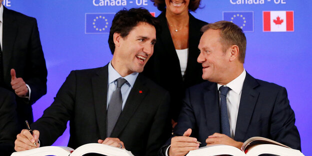 Justin Trudeau und Donald Tusk Justin Trudeau und Donald Tusk