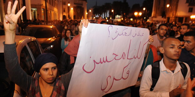 Protestierende in Rabat Protestierende in Rabat