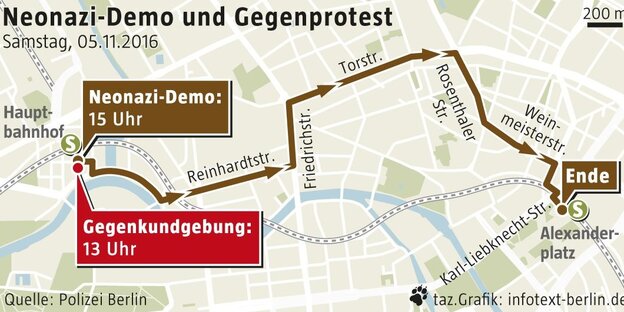 Demo-Route am Samstag Demo-Route am Samstag