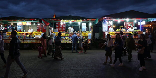Obststände in Marrakesch Obststände in Marrakesch