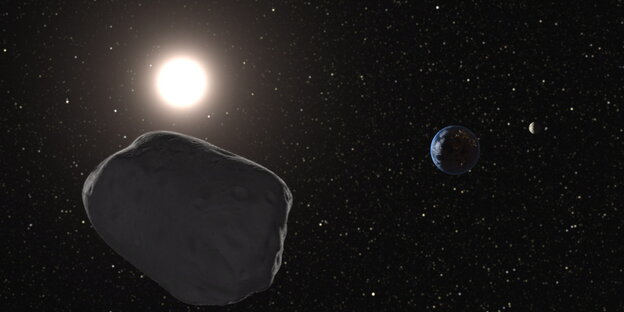 Ein Asteroid nahe der Erde. Ein Asteroid nahe der Erde.