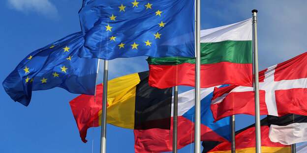 Viele Fahnen europäischer Länder Viele Fahnen europäischer Länder