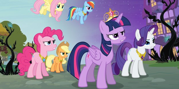 Ein Bild aus dem Comic "My little Pony" - zu sehen sind, bunte Ponies Ein Bild aus dem Comic "My little Pony" - zu sehen sind, bunte Ponies