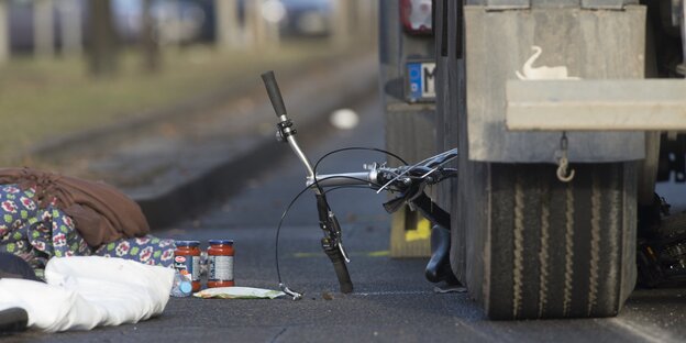 Verunglückte Radlerin