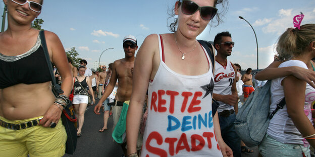 Demonstranten bei einer Miet-Demo Demonstranten bei einer Miet-Demo