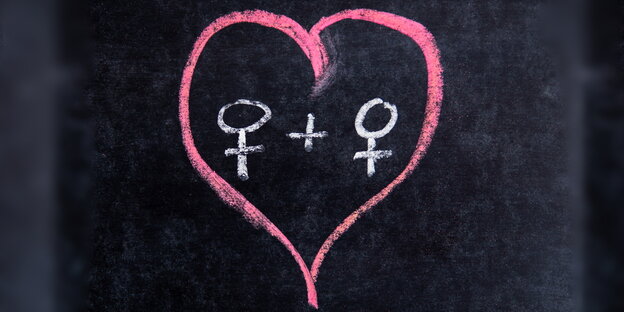 Ein Herz mit zwei Frauenzeichen Ein Herz mit zwei Frauenzeichen