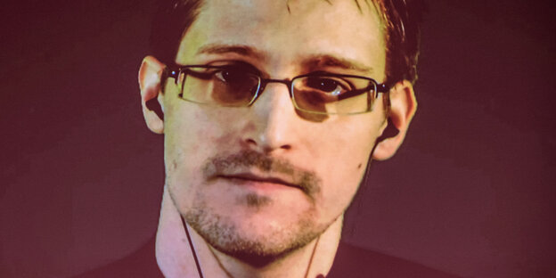Der US-amerikanischer Whistleblower Edward Snowden bei einer Videoliveschalte Der US-amerikanischer Whistleblower Edward Snowden bei einer Videoliveschalte