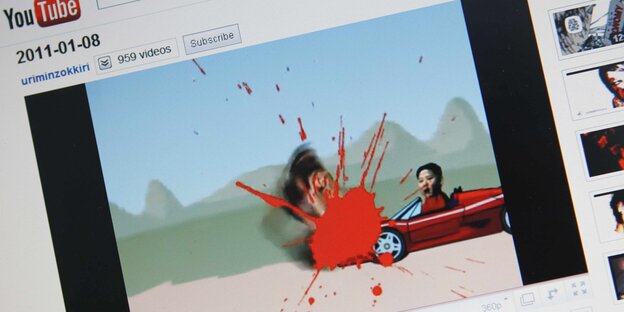 Ein Comic auf Youtube zeigt einen animierten Unfall von Nordkoreas Machthaber Kim Jong-Un Ein Comic auf Youtube zeigt einen animierten Unfall von Nordkoreas Machthaber Kim Jong-Un