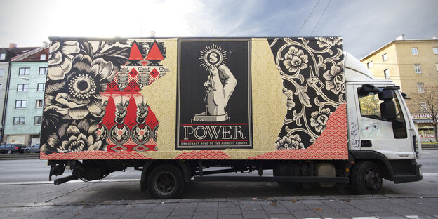 Streetart an einem Lastwagen Streetart an einem Lastwagen