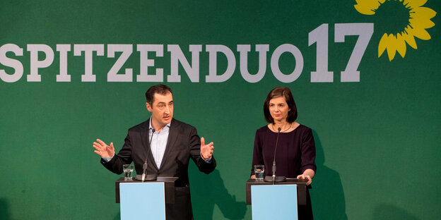 Cem Özdemir und Katrin Göring-Eckardt, die Spitzenkandidaten von Bündnis 90/Die Grünen Cem Özdemir und Katrin Göring-Eckardt, die Spitzenkandidaten von Bündnis 90/Die Grünen