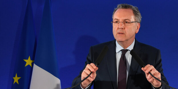 Richard Ferrand auf der Pressekongerenz der La Republique En Marche Richard Ferrand auf der Pressekongerenz der La Republique En Marche