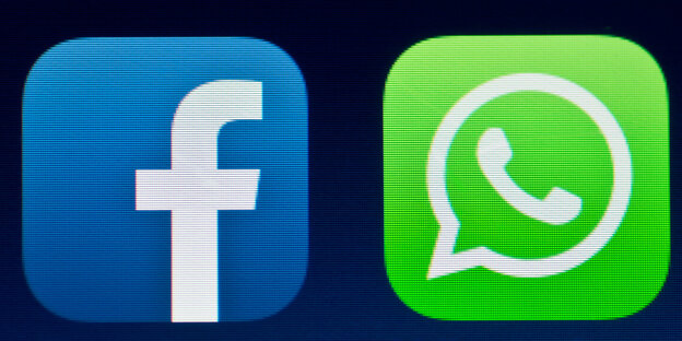 App-Symbole von Facebook und WhatsApp App-Symbole von Facebook und WhatsApp