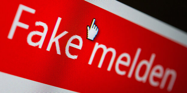 Schriftzug "Fake melden" Schriftzug "Fake melden"