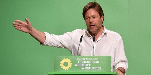 Umweltminster Habeck spricht auf Grünen-Parteitag Umweltminster Habeck spricht auf Grünen-Parteitag