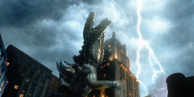 Godzilla greift ein Gebäude an Godzilla greift ein Gebäude an