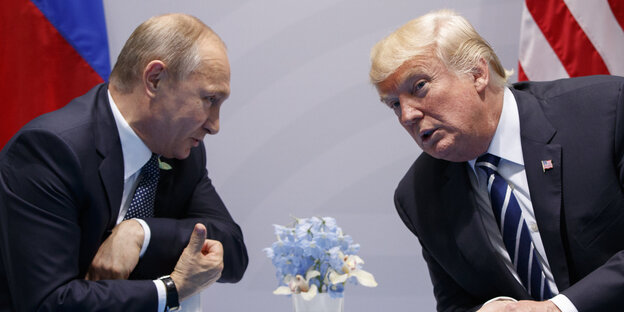 Putin und Trump beugen sich zueinander Putin und Trump beugen sich zueinander