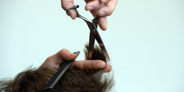 Haare werden geschnitten. Haare werden geschnitten.