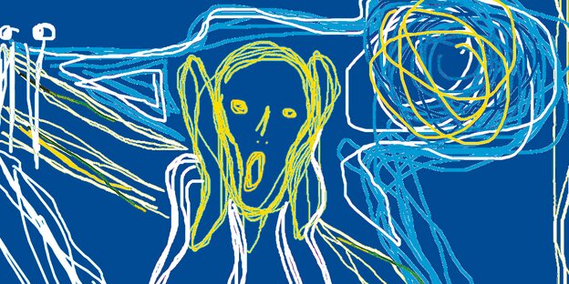 Edvard Munchs Bild Der Schrei in Paint gemalt Edvard Munchs Bild Der Schrei in Paint gemalt