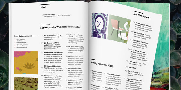 eine aufgeschlagene Zeitschrift eine aufgeschlagene Zeitschrift