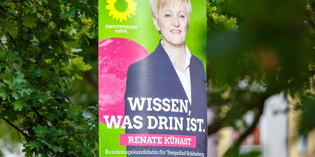 Wahlplakat der Grünen mit Renate Künast