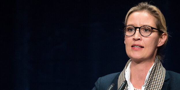 Alice Weidel breitet ihre Arme aus Alice Weidel breitet ihre Arme aus