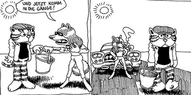 Sechs Zeichnungen aus einem Comic Sechs Zeichnungen aus einem Comic