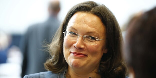 Andrea Nahles lächelt Andrea Nahles lächelt