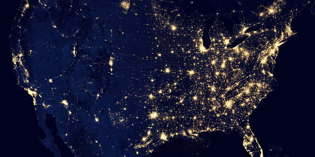 Ein Blick auf die USA bei Nacht Ein Blick auf die USA bei Nacht