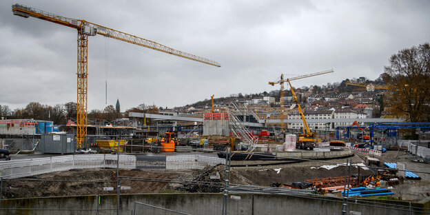 Bauarbeiten am geplanten Stuttgarter Bahnhof