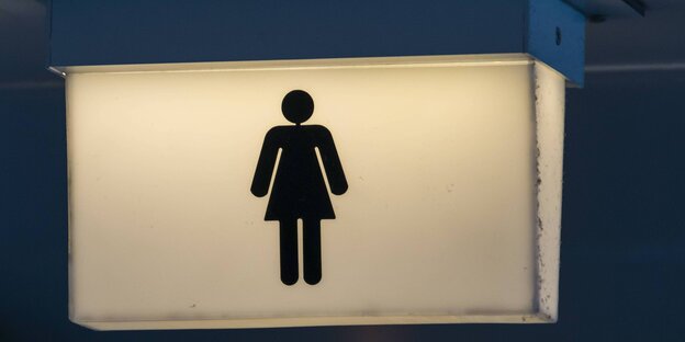 Ein Symbol für eine Damentoilette Ein Symbol für eine Damentoilette